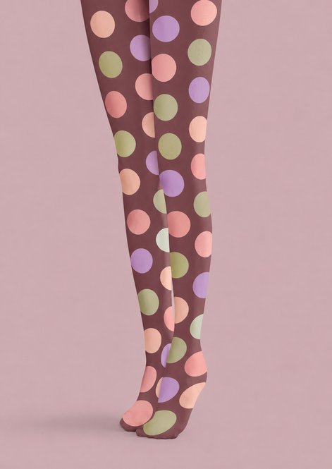 Pastel Polka Dot Tights Colorful Preppy Pantyhose H68-71