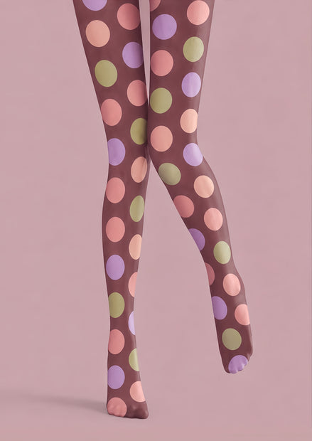 Pastel Polka Dot Tights Colorful Preppy Pantyhose H68-71