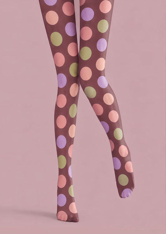 Pastel Polka Dot Tights Colorful Preppy Pantyhose H68-71