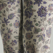 Preppy Floral Pantyhose Vintage Blue Purple Tights H68-72