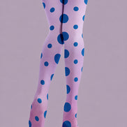 Blue Dot Tights Pink Gradient Y2K Fashion Hosiery H68-74