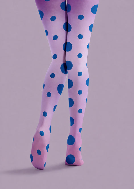 Blue Dot Tights Pink Gradient Y2K Fashion Hosiery H68-74