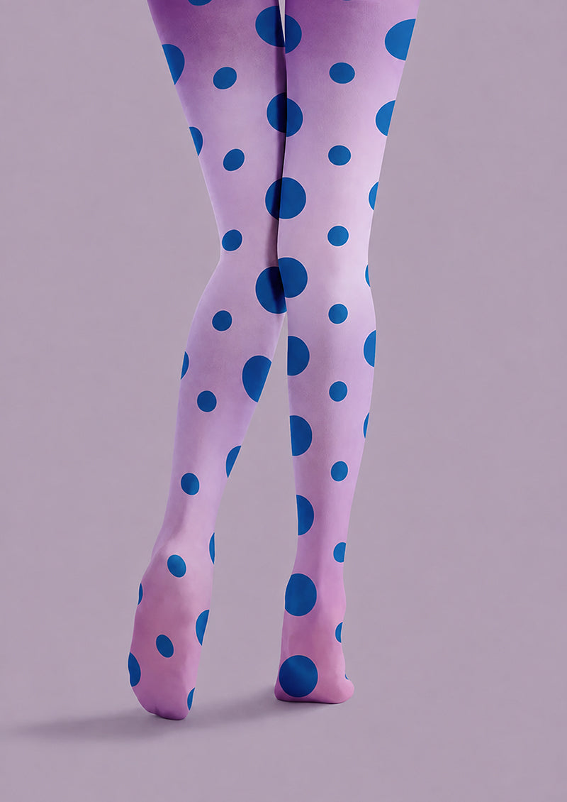 Blue Dot Tights Pink Gradient Y2K Fashion Hosiery H68-74
