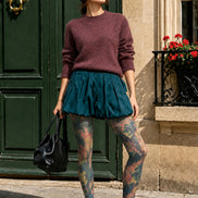Colorful Swirl Print Tights Artistic Pattern Pantyhose H68-75