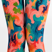 Colorful Swirl Print Tights Artistic Pattern Pantyhose H68-75