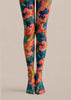 Colorful Swirl Print Tights Artistic Pattern Pantyhose H68-75