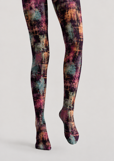Artsy Abstract Tights Colorful Graphic Pantyhose H68-77