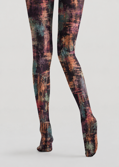 Artsy Abstract Tights Colorful Graphic Pantyhose H68-77