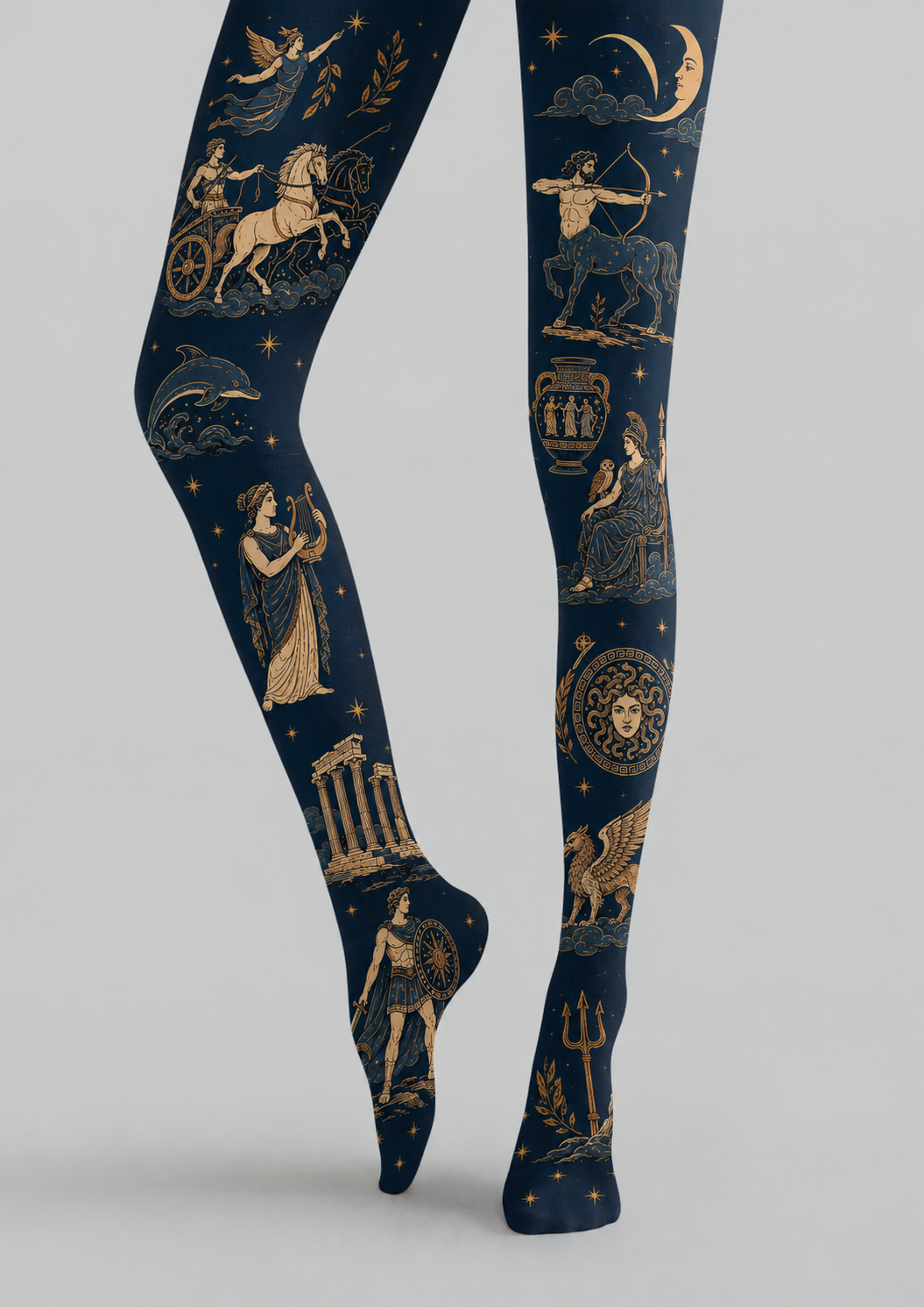 Vintage Greek Mythology Tights Celestial Pantyhose H68-79
