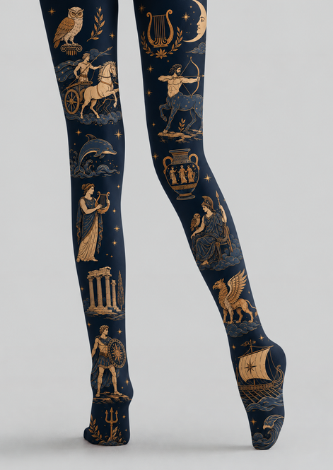 Vintage Greek Mythology Tights Celestial Pantyhose H68-79