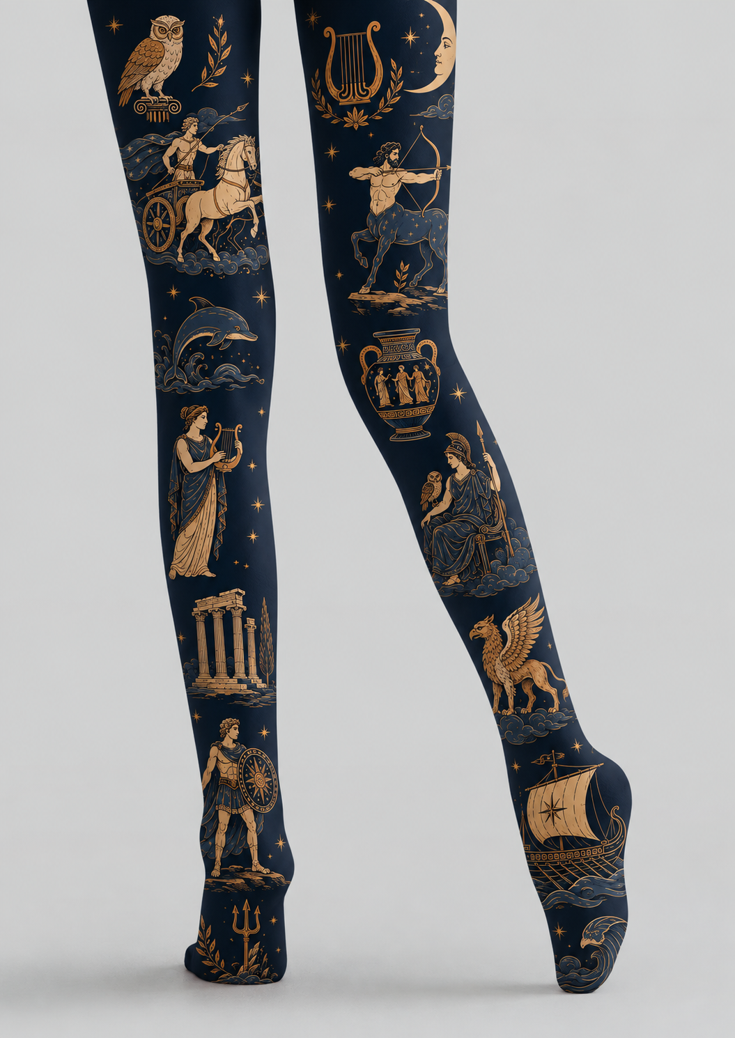 Vintage Greek Mythology Tights Celestial Pantyhose H68-79