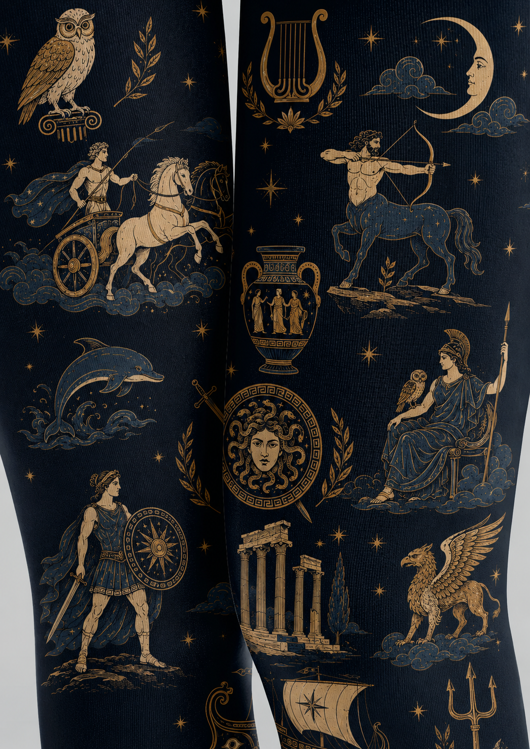 Vintage Greek Mythology Tights Celestial Pantyhose H68-79
