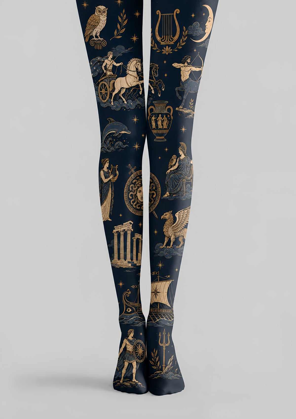 Vintage Greek Mythology Tights Celestial Pantyhose H68-79