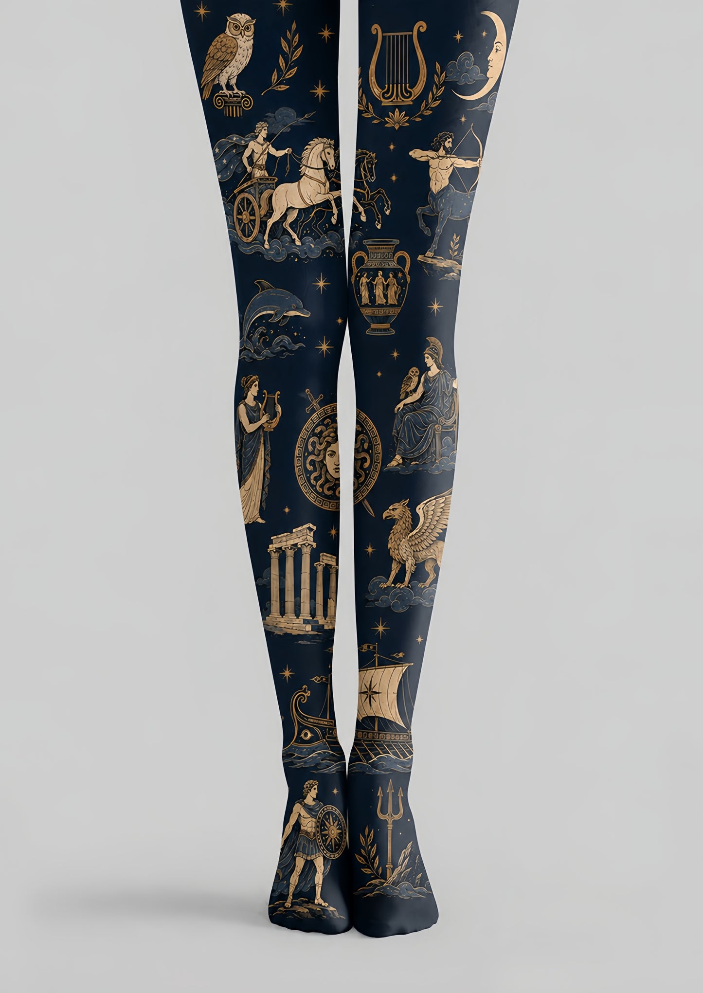 Vintage Greek Mythology Tights Celestial Pantyhose H68-79