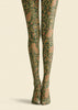 Boho Paisley Print Tights Dark Green Pantyhose H68-7