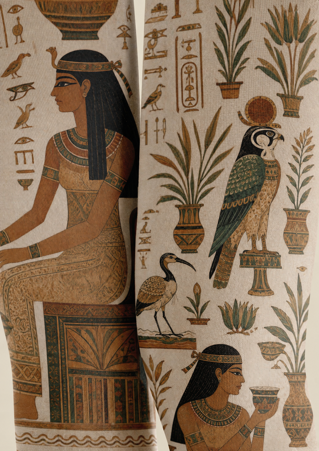 Egyptian Hieroglyph Print Tights Pantyhose H68-80