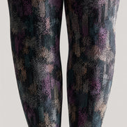 Textured Graphic Tights Abstract Print Hosiery H68-81