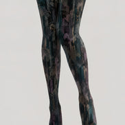 Textured Graphic Tights Abstract Print Hosiery H68-81