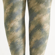 Sage Green Abstract Print Tights H68-82