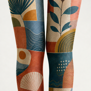 Artsy Botanical Geometric Tights Hosiery Pantyhose H68-85