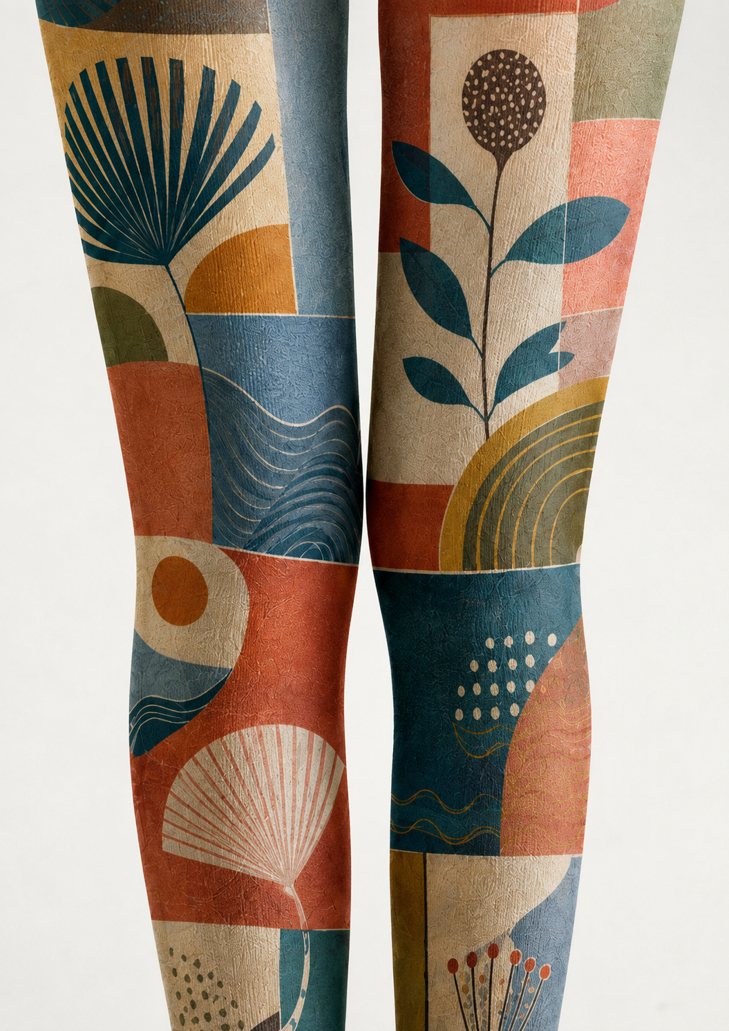 Artsy Botanical Geometric Tights Hosiery Pantyhose H68-85