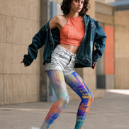 Cyber Glitch Gradient Printed Tights Hosiery Pantyhose H68-86