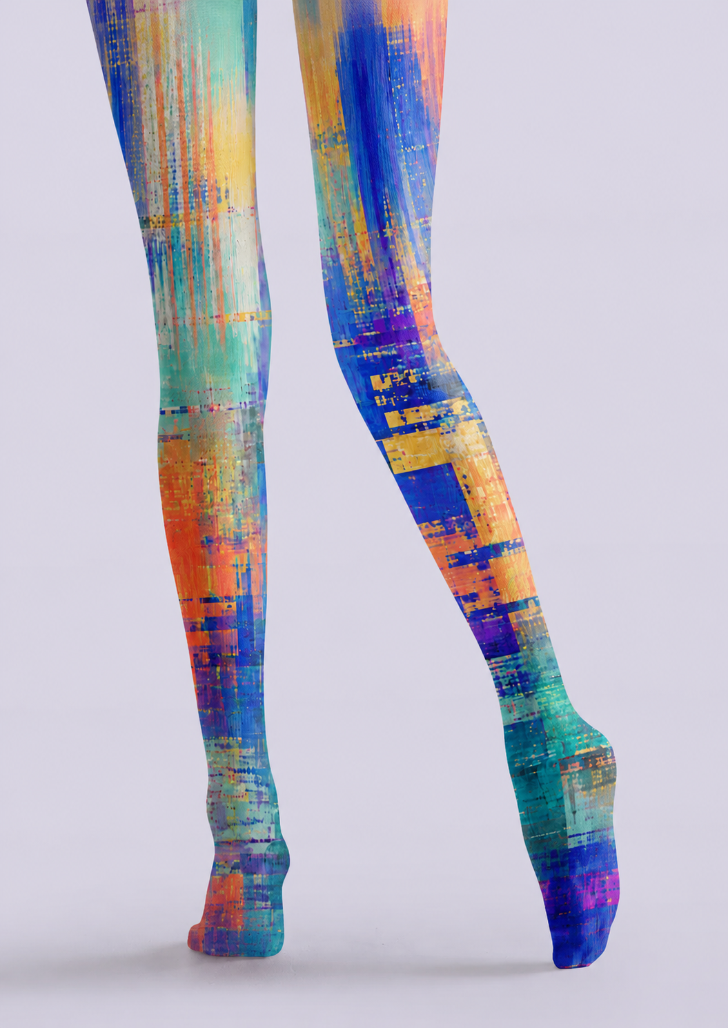 Cyber Glitch Gradient Printed Tights Hosiery Pantyhose H68-86
