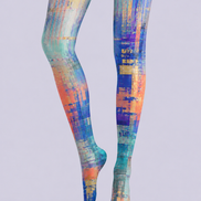 Cyber Glitch Gradient Printed Tights Hosiery Pantyhose H68-86