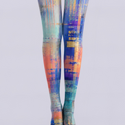 Cyber Glitch Gradient Printed Tights Hosiery Pantyhose H68-86