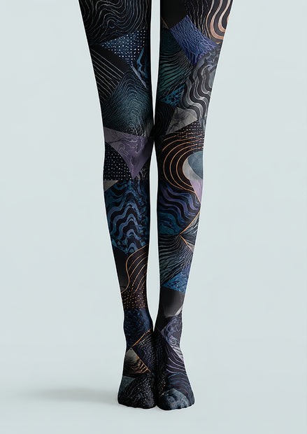 Cyber Abstract Printed Tights Hosiery Pantyhose H68-87