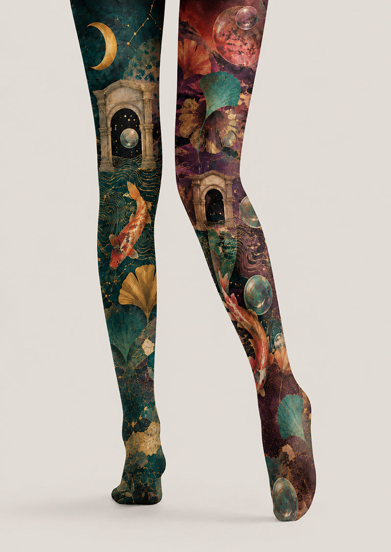Artsy Galaxy Koi Print Tights Hosiery H68-89