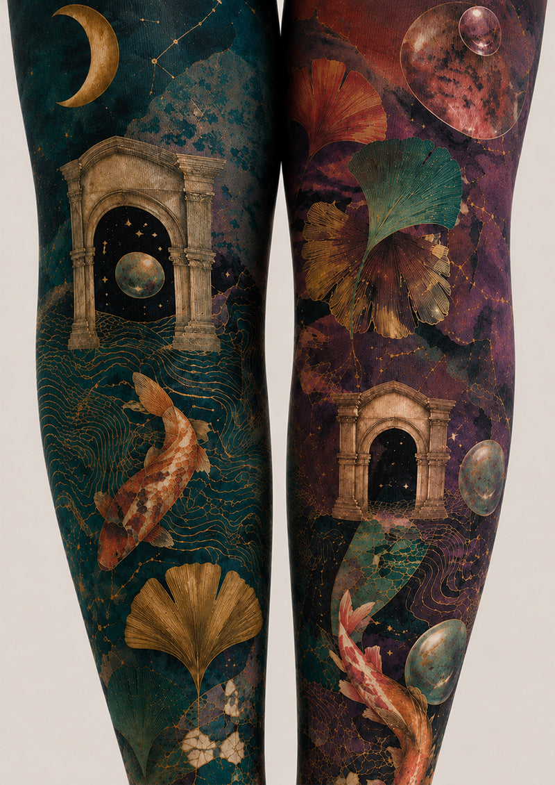 Artsy Galaxy Koi Print Tights Hosiery H68-89