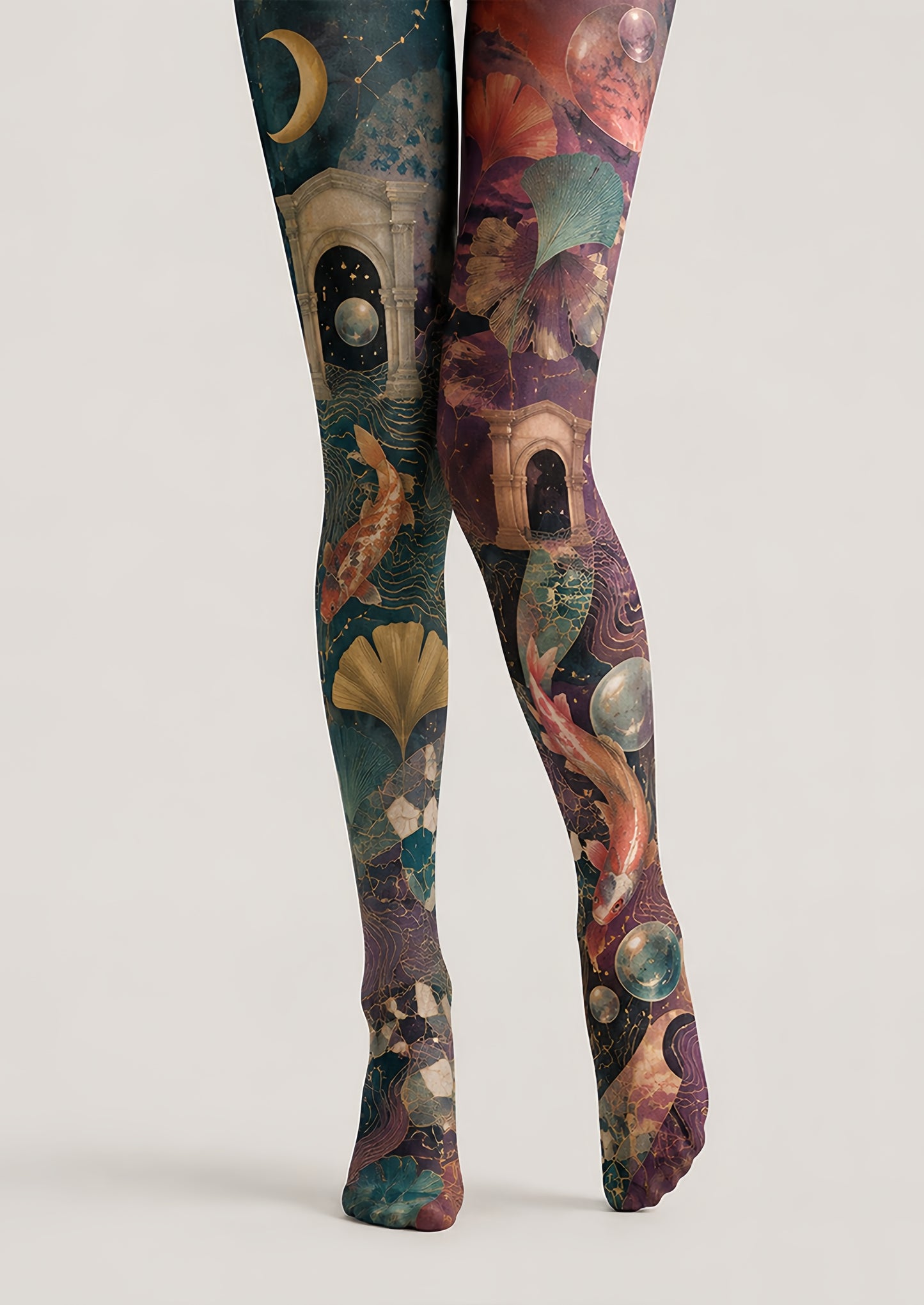 Artsy Galaxy Koi Print Tights Hosiery H68-89