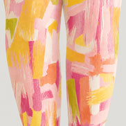Pink Abstract Brushstroke Printed Tights Pantyhose H68-90