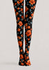 Black Botanical Floral Tights Hosiery Pantyhose H68-91