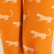Orange White Leopard Tights Hosiery Pantyhose H68-92