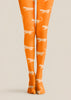 Orange White Leopard Tights Hosiery Pantyhose H68-92