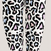 Y2K Pastel Leopard Printed Tights White Hosiery H68-93