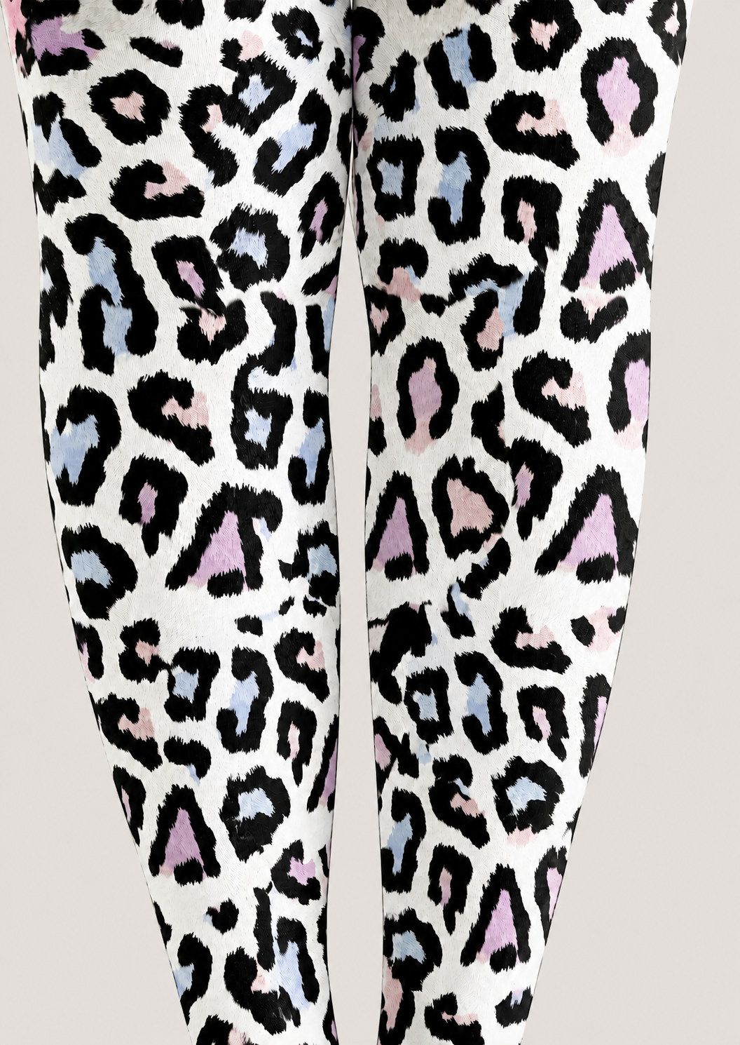 Y2K Pastel Leopard Printed Tights White Hosiery H68-93