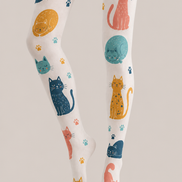 Cat Lover Animal Print Tights Hosiery Pantyhose H68-95