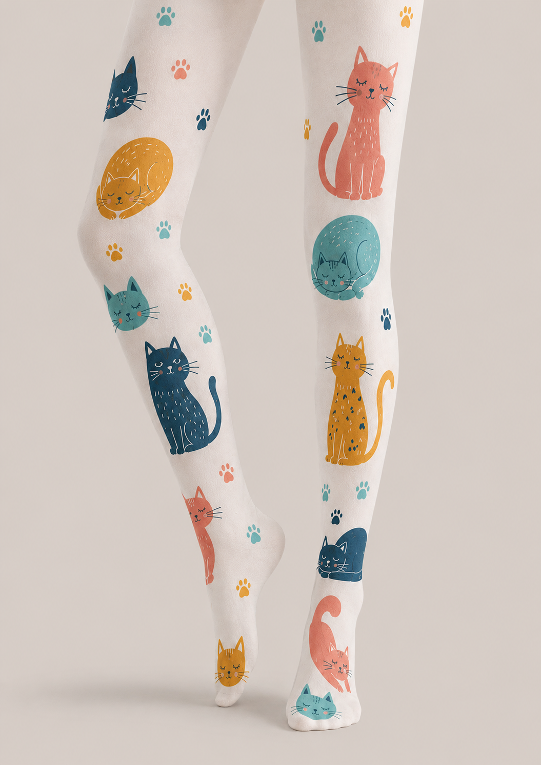Cat Lover Animal Print Tights Hosiery Pantyhose H68-95