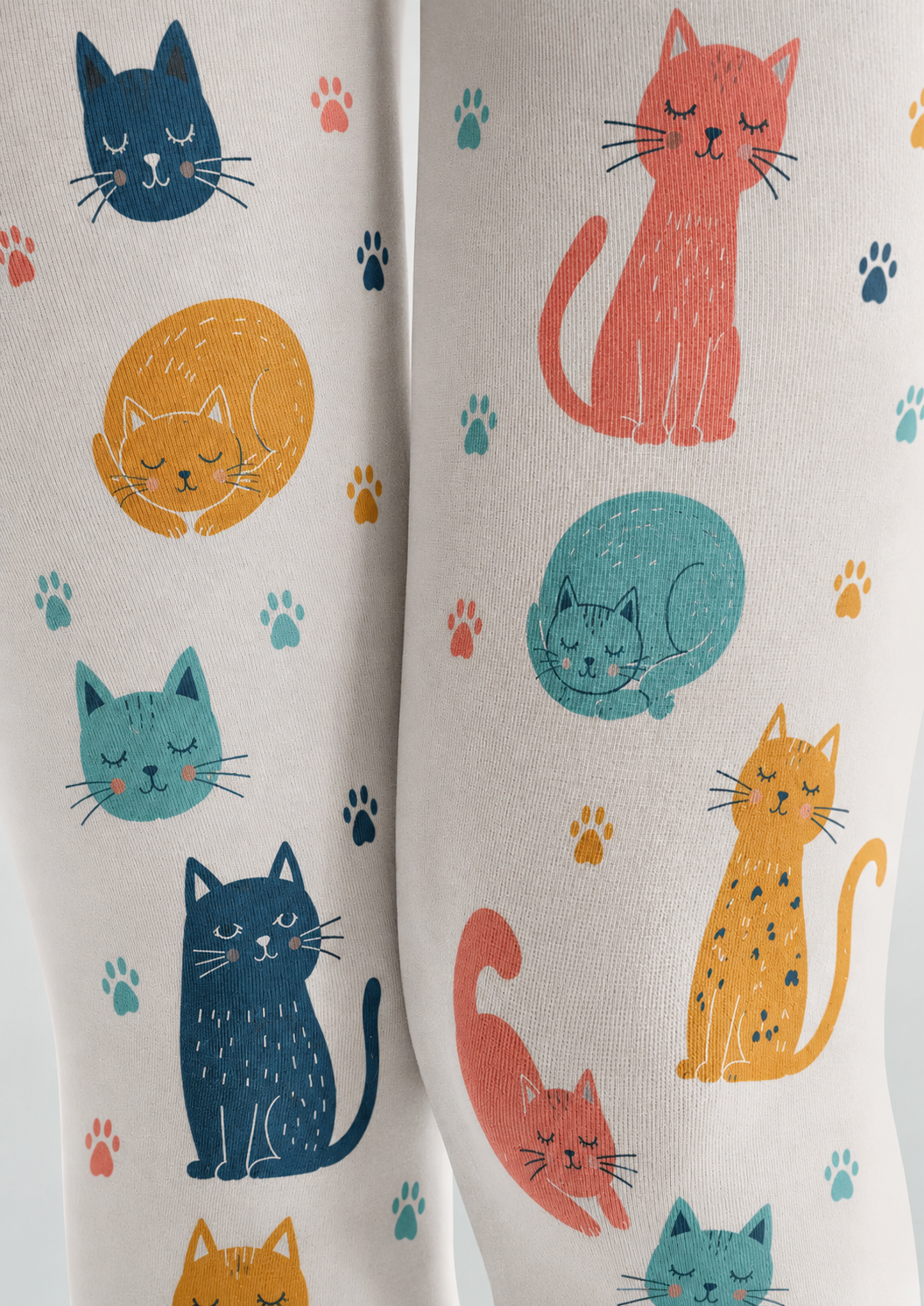 Cat Lover Animal Print Tights Hosiery Pantyhose H68-95