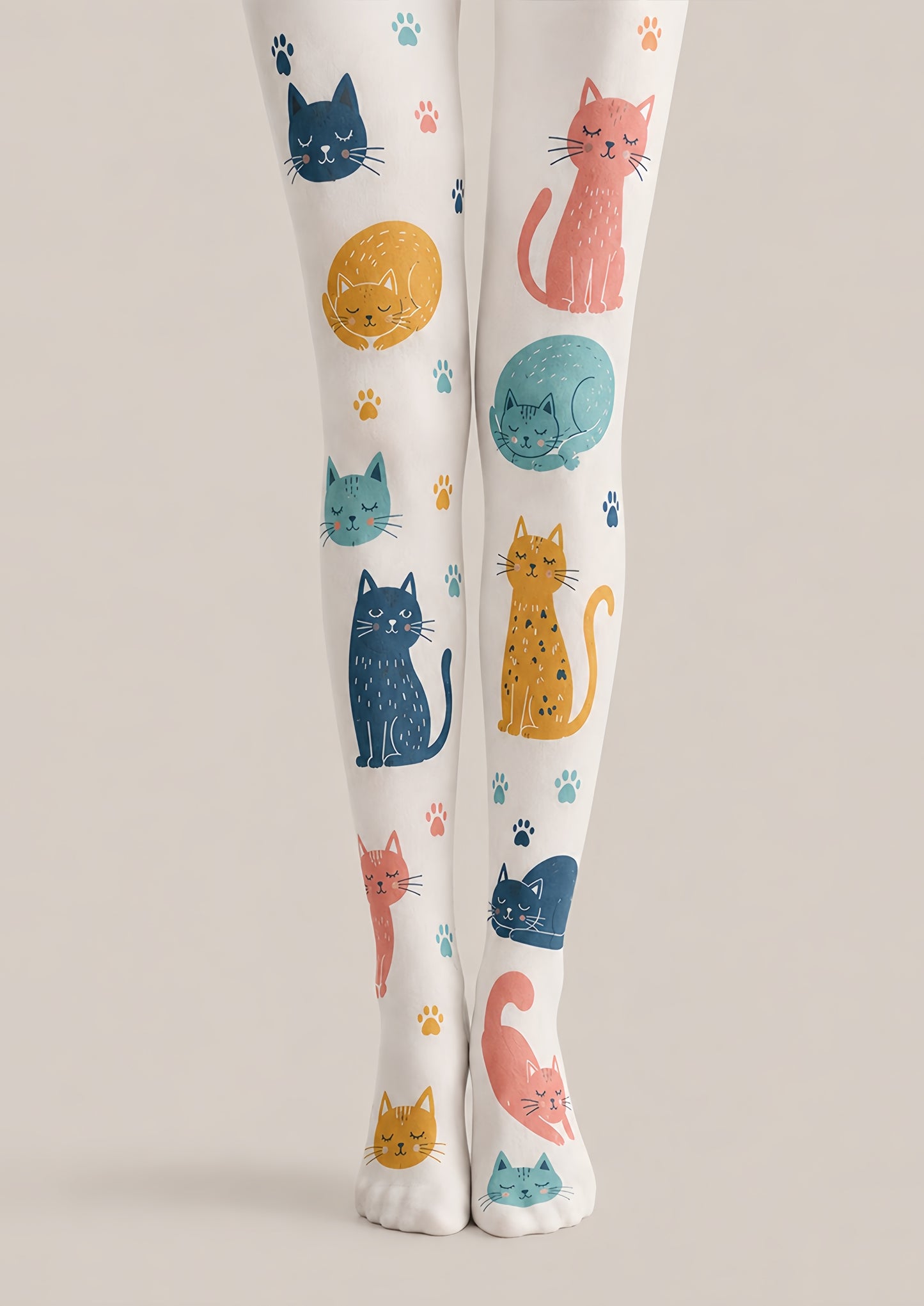 Cat Lover Animal Print Tights Hosiery Pantyhose H68-95