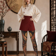 Celestial Phoenix Graphic Tights Hosiery Pantyhose H68-96