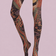 Celestial Phoenix Graphic Tights Hosiery Pantyhose H68-96