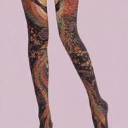 Celestial Phoenix Graphic Tights Hosiery Pantyhose H68-96