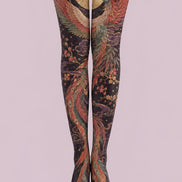 Celestial Phoenix Graphic Tights Hosiery Pantyhose H68-96