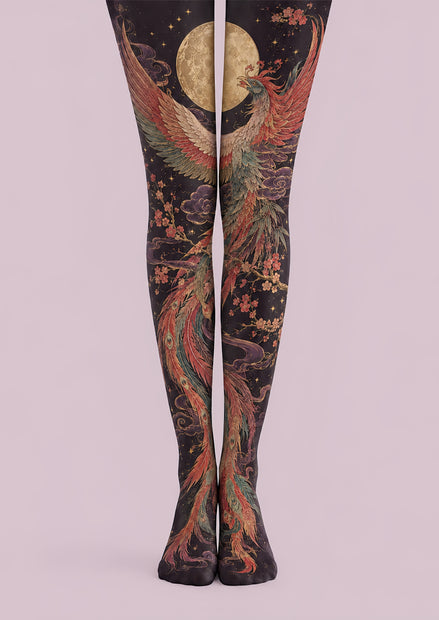 Celestial Phoenix Graphic Tights Hosiery Pantyhose H68-96
