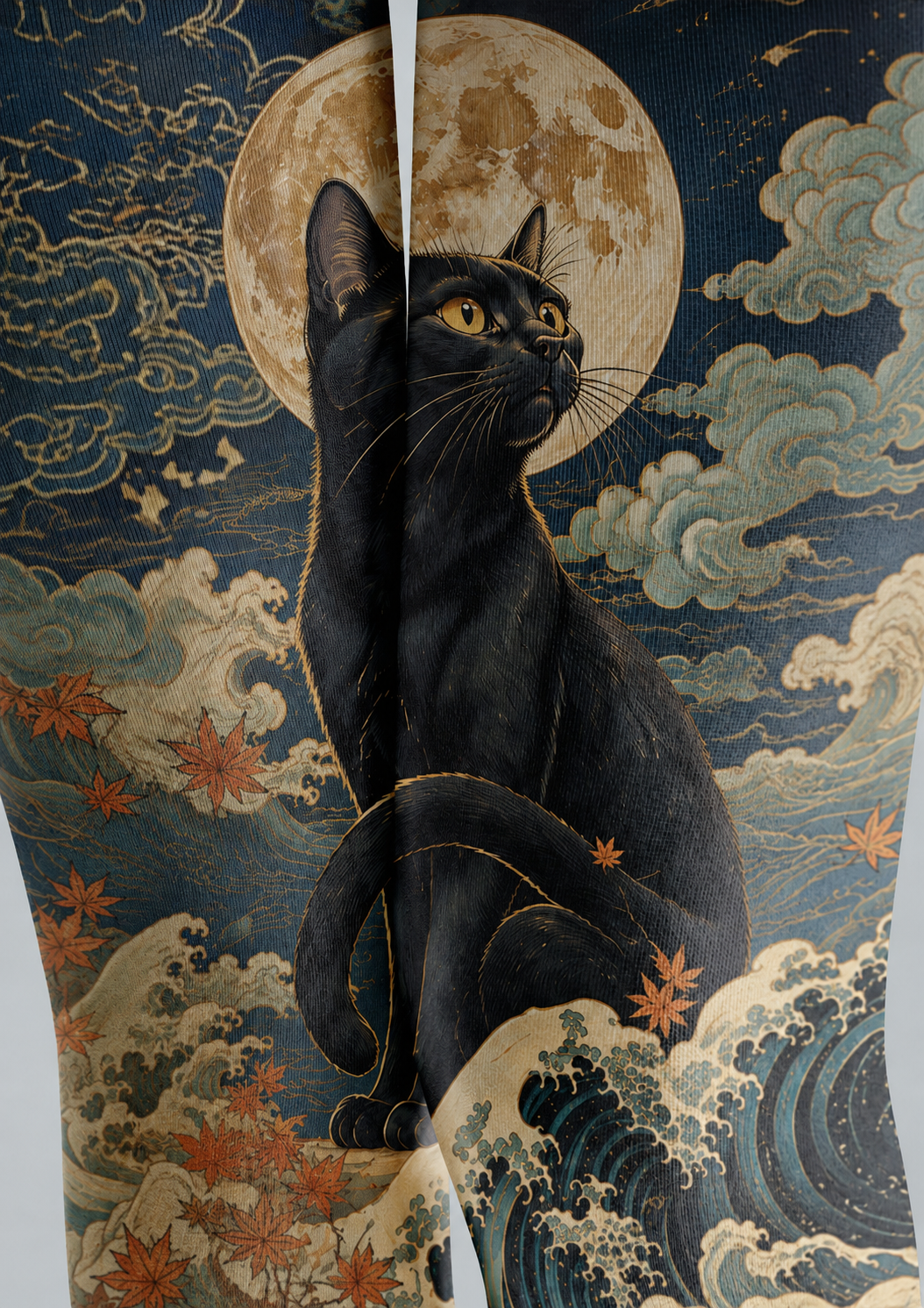 Oriental Moon Cat Tights Hosiery Pantyhose H68-97