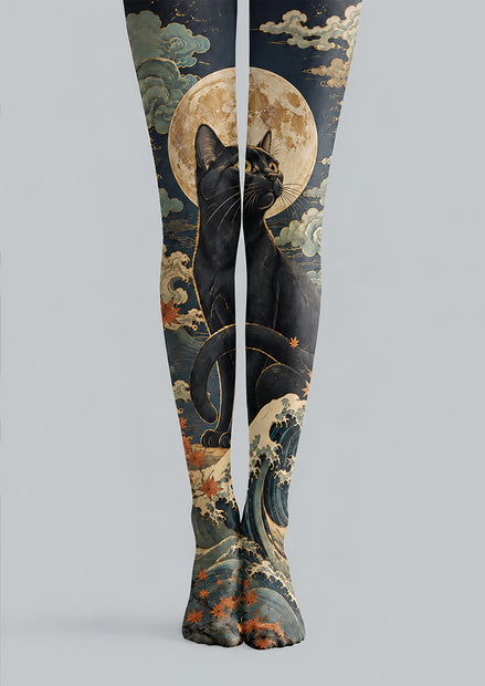 Oriental Moon Cat Tights Hosiery Pantyhose H68-97
